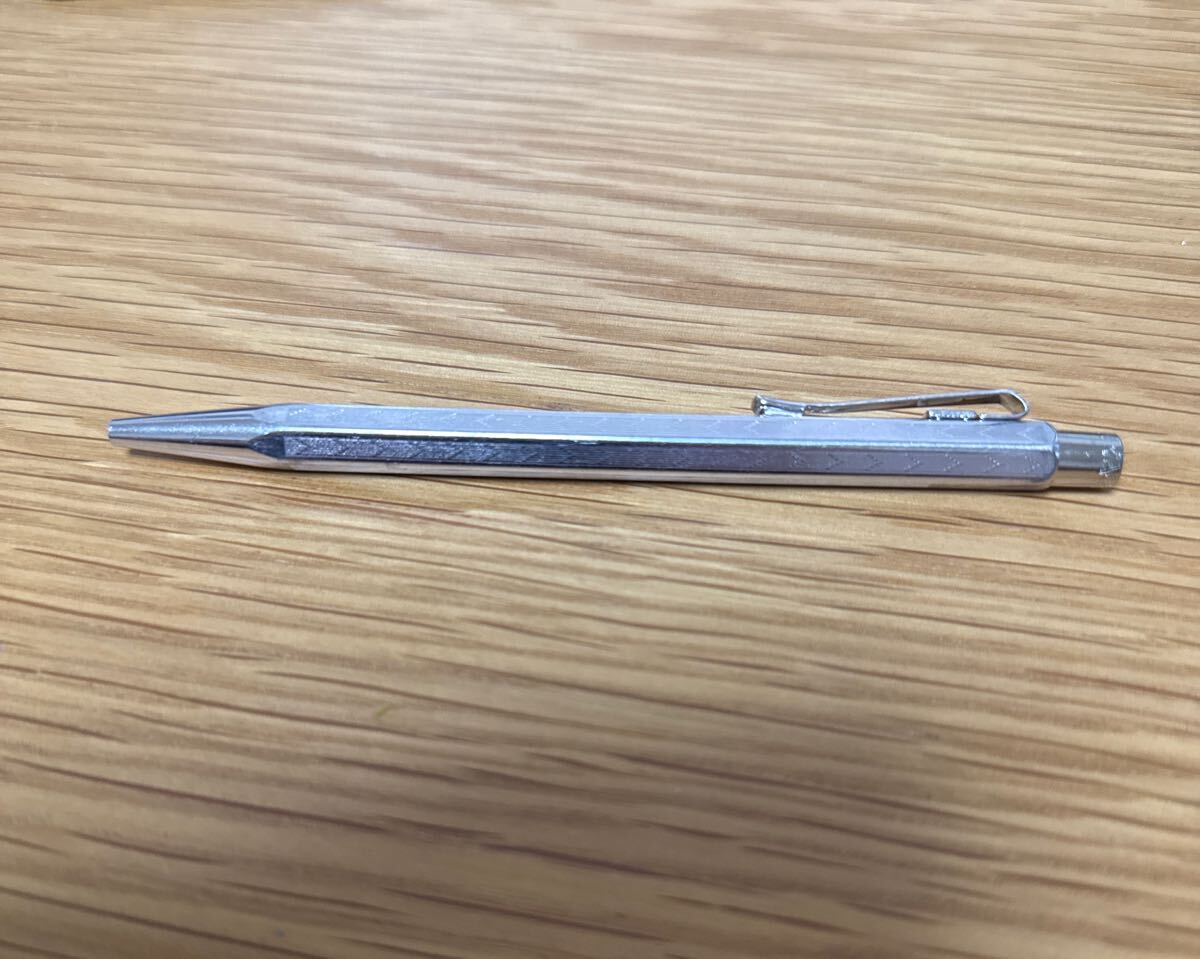 カランダッシュ CARAN d'ACHE ボールペン シルバー メタル ノック式 CARANDACHE_1