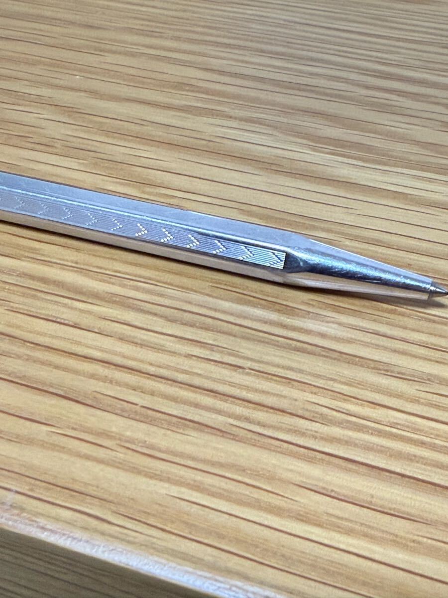 カランダッシュ CARAN d'ACHE ボールペン シルバー メタル ノック式 CARANDACHE_4
