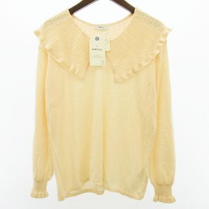 未使用品 シップス SHIPS any 近年 タグ付き ビッグカラー フリル Vネック プルオーバー