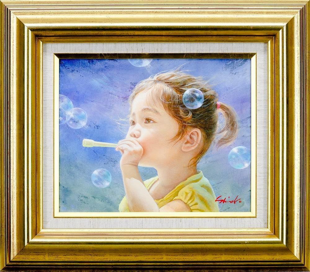 真作】【WISH】藤岡心象「遠くへ」油彩 3号 一枚の絵取扱 ◇少女 〇