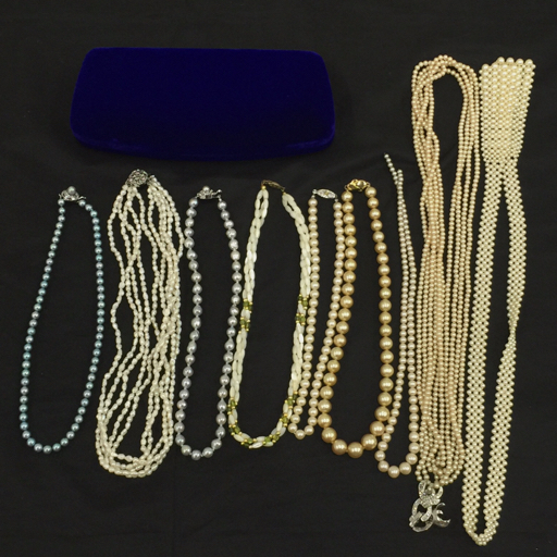 1円 留具 SILVER パール ネックレス 他 フェイクパール パロックパール 等 イミテーション 含 総重量約600g A17040_1