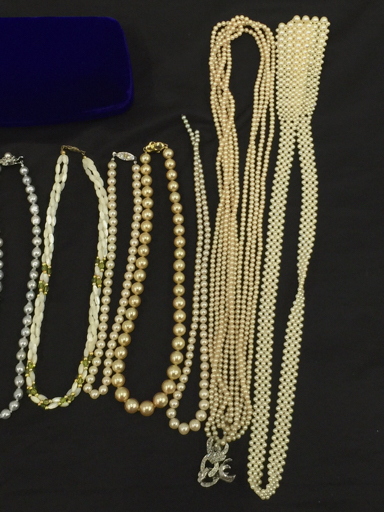 1円 留具 SILVER パール ネックレス 他 フェイクパール パロックパール 等 イミテーション 含 総重量約600g A17040_3