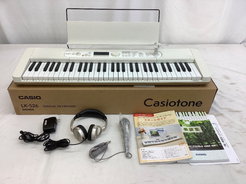 CASIO Casiotone/光ナビゲーションキーボード/マイク/譜面台有 LK-526