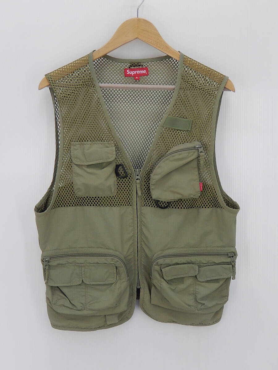 Supreme 18SS Mesh Cargo Vest Light Olive サイズS / シュプリーム