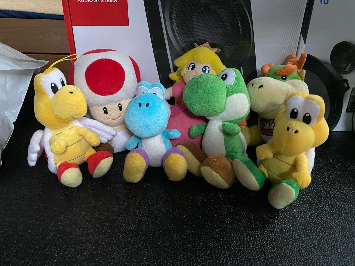 【ニンテンドーマリオ ぬいぐるみセット】7体 ピーチ姫 クッパジュニア キノピヨ ヨッシー ノコノコ 三英貿易など 当時物_1