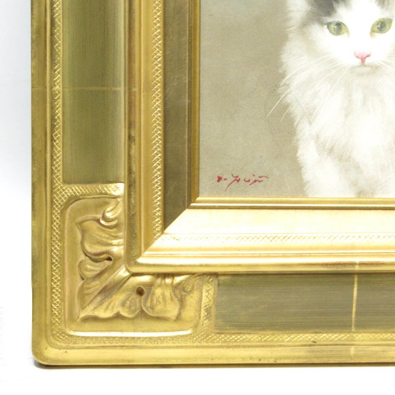 GINZA絵画館】藤井 勉 油絵3号「或る日」ねこ・ネコ・猫・リアリズム