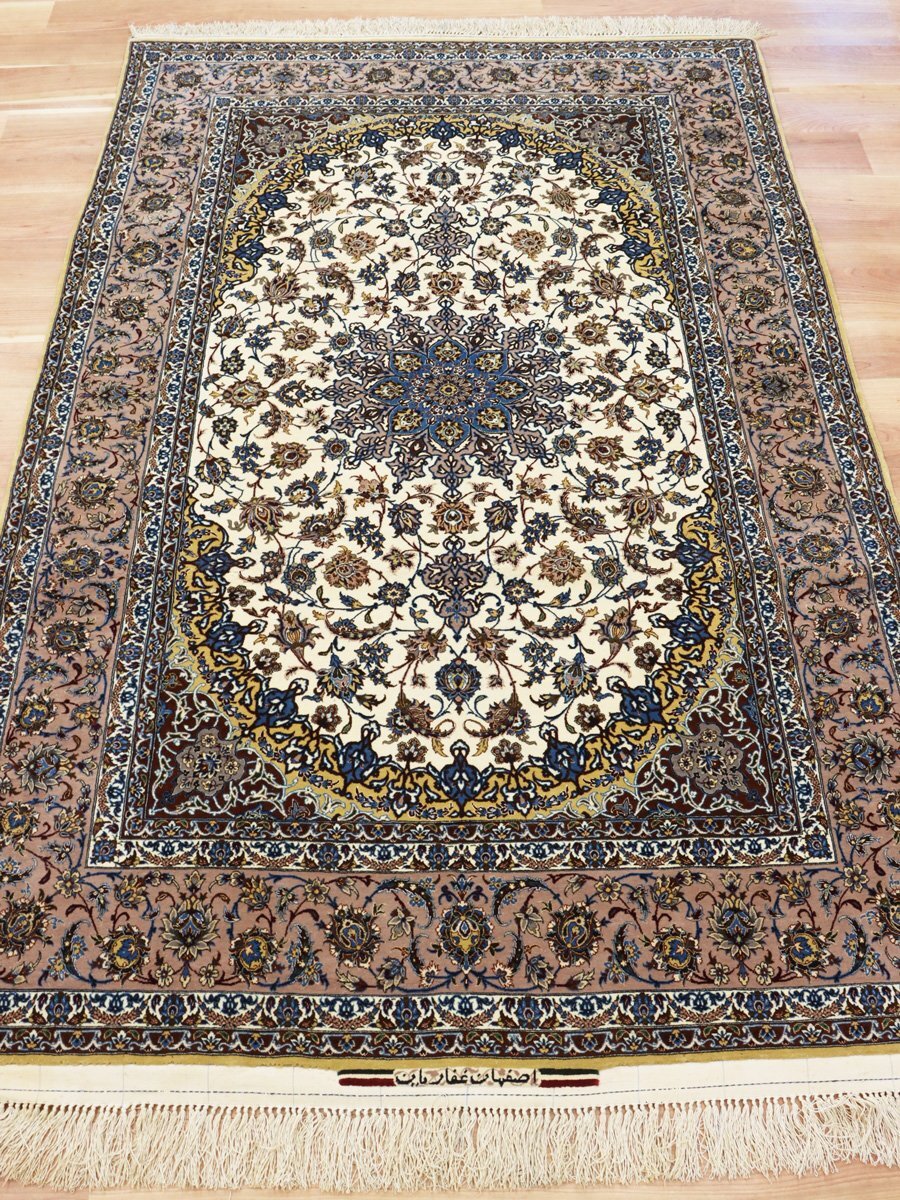 イラン イスファハン産 ペルシャ絨毯 シルク×ウール 魁◇最高級ペルシャ絨毯 名門工房 イラン イスファハン産 ガファリアン