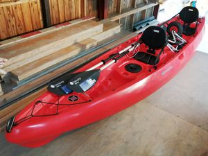 ■即決 モンベル/パーセプション シットオンカヤック トライブ13.5 ハッチ付き＋アルミパ