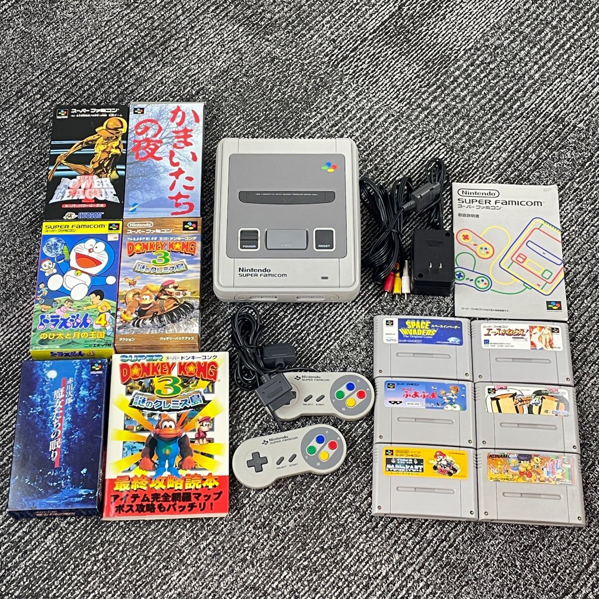 ＆ 美品 スーパーファミコン本体＋ソフト12本＋ドンキーコング3攻略本