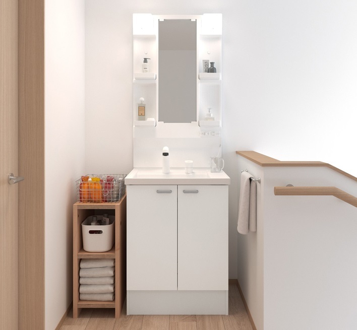 ■ハウステック洗面化粧台・１面ミラー＋人工大理石ボウル仕様・W=600・個人宅への配送不可・東京昭島市より・ご来店渡し歓迎■_1