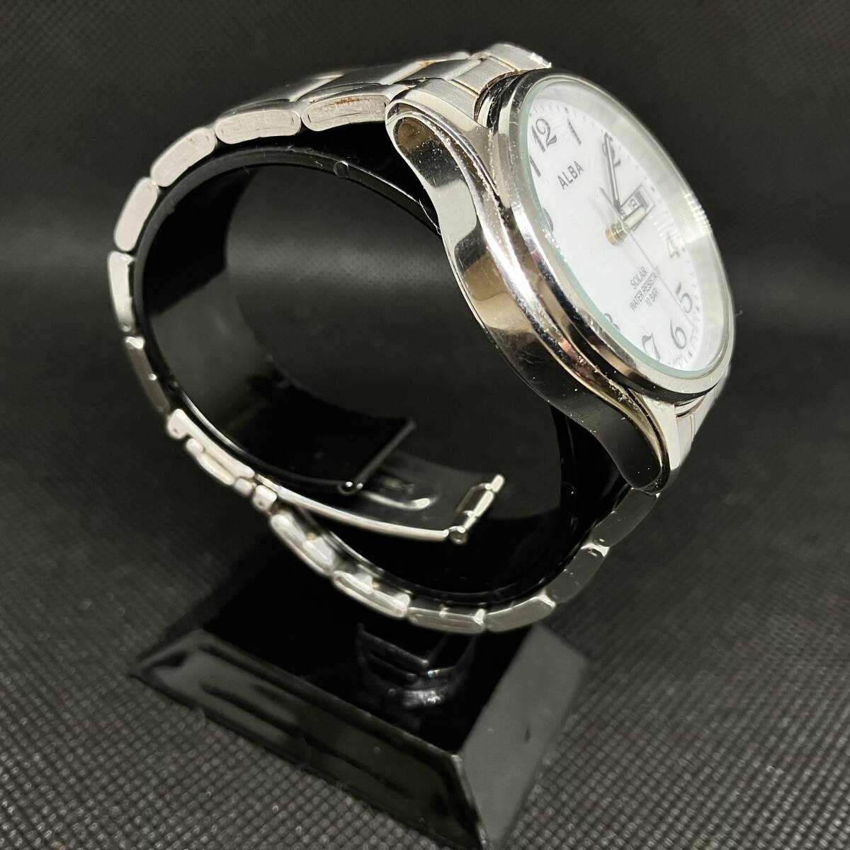 ★ALBA アルバ V158-0AX0 ソーラー腕時計 3針 デイデイト 文字盤ホワイト_2