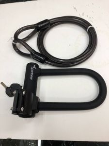 Sportneer 自転車 U字ロック 150cmワイヤー キー2本付き