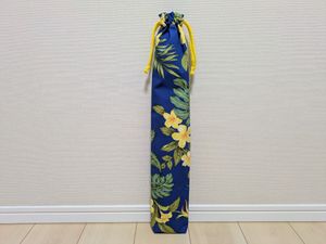 プイリケース☆フラダンス☆ハワイアンファブリック☆青☆プルメリア