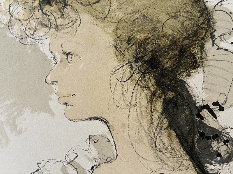 Takehiko Miyanaga 宮永岳彦　リトグラフ？版画　71/100 701 リトグラフ 宮永岳彦 少女 16/200 額装 真作保証 (石版画