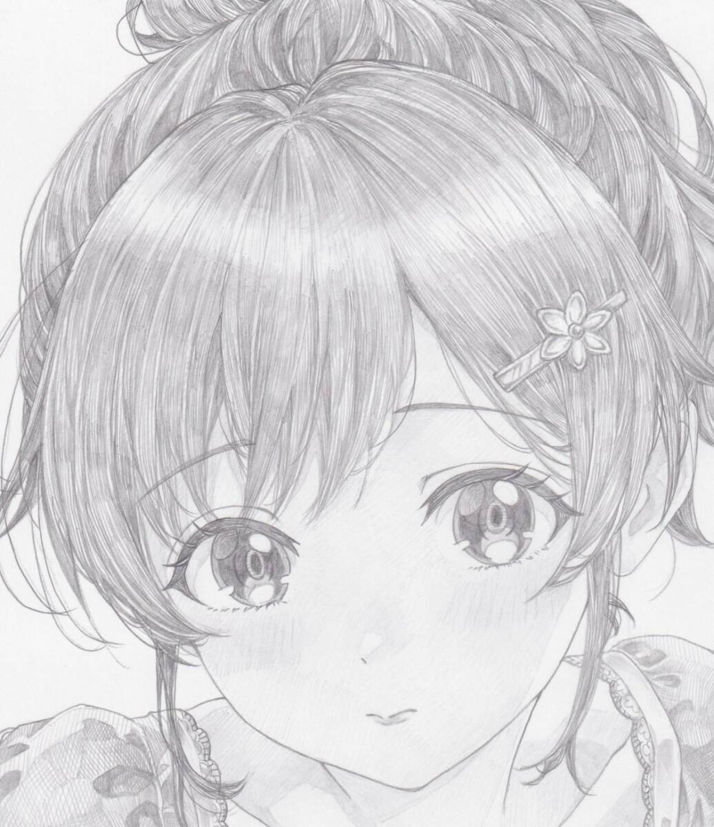 原画】1点もの 手描きイラスト モノクロ 鉛筆画 A4 オリジナル 原画