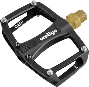 送料込み！！新品未使用　WELLGO(ウェルゴ) アルミペダル 軽量チタンシャフト ピン付 ブ