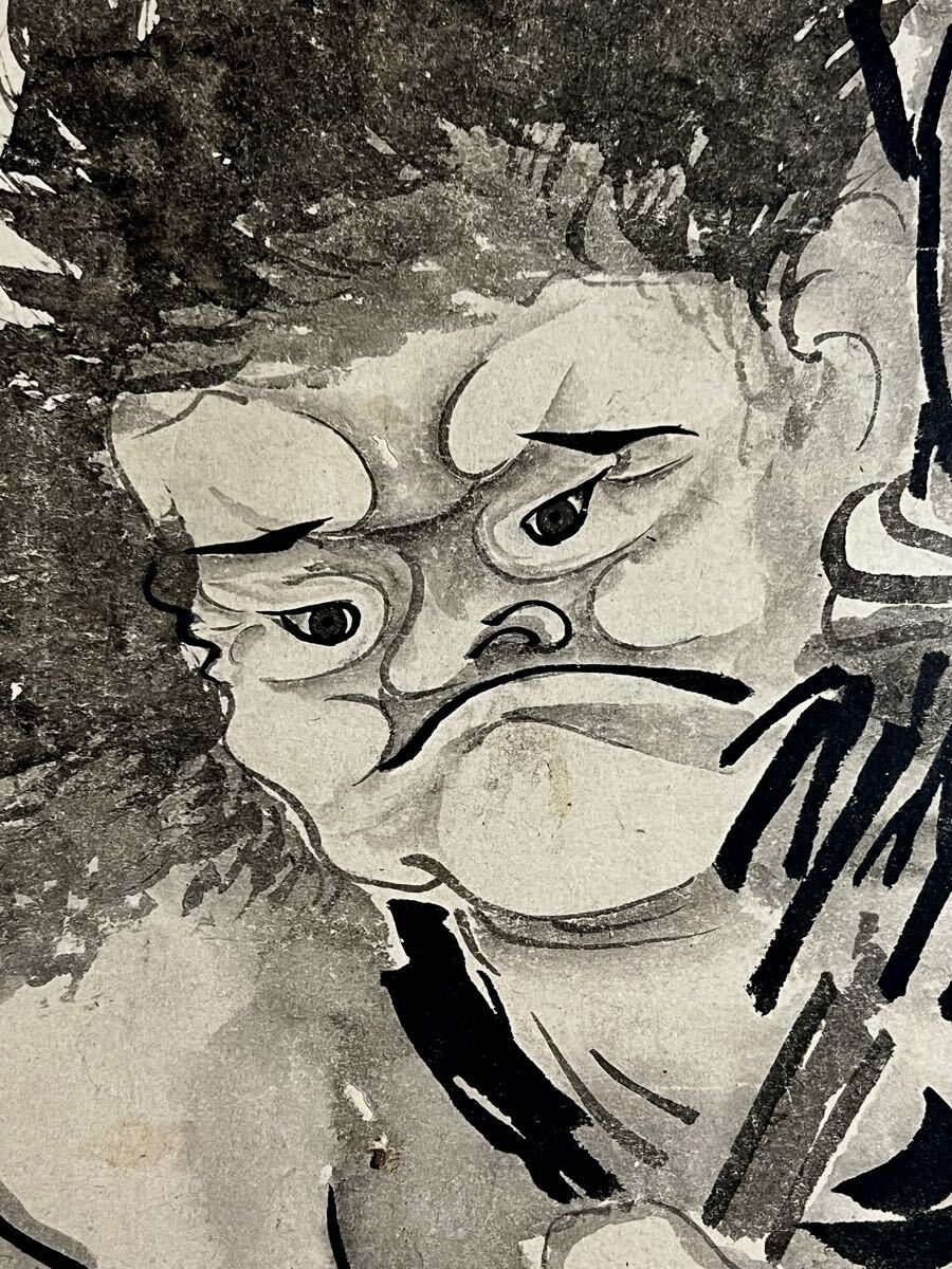 曾我蕭白　寒山拾得　肉筆墨絵　表具はやり直した　軸先は最高級な軸先 曾我蕭白―醜美と優美 | Kyoto National Museum