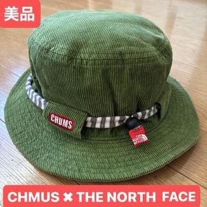 美品 レア チャムス ノースフェイス コラボ キャップ コーデュロイ CHMUS THE NORTH FACE