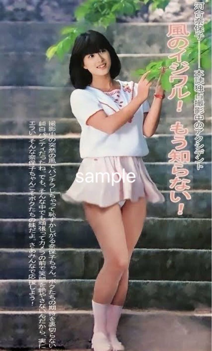 河合奈保子 歌手 アイドル パンチラ 昭和 光沢写真 ポスター A4サイズ