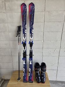 ★★サロモンDEMOX3★165cm★ロシニョール27.5cm★ストック付★スキーセット★送料無料★