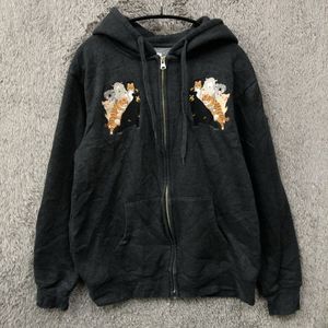 【F】 graniph グラニフ パーカー プルーオーバー スウェットフーディー サイズM ブラッ