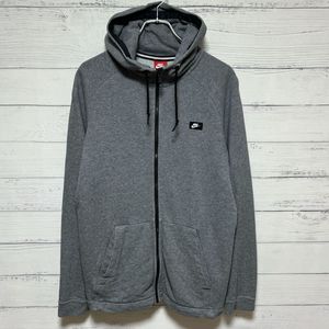 NIKE ナイキ ジップアップ スウェットパーカー フーディー グレー　ロゴ