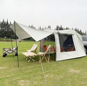 カーサイドタープ 車用タープテント タープ テント トランクテント 車と連結 5-6人用 簡