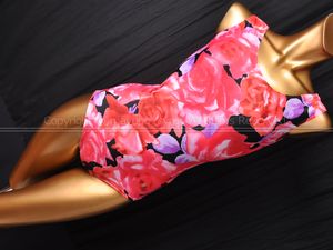 L1284-31★SASAKI ササキスポーツ ノースリーブ体操レオタード 薔薇柄 L