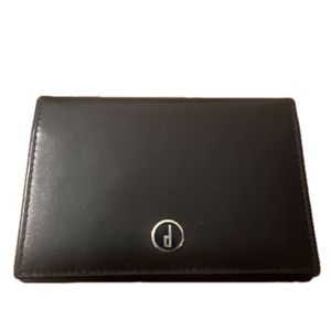 シンプル ブラック レザー カードケース 名刺入れ ロゴ入り