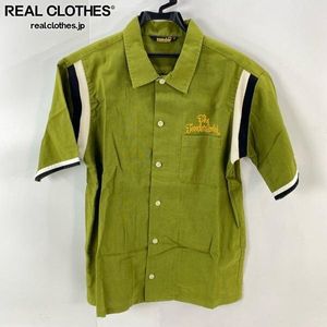 ☆TENDERLOIN/テンダーロイン 半袖/刺繍 コットン ボーリングシャツ グリーン系/S /UPK