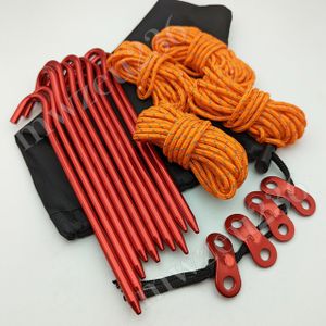 アルミペグ 10本セット 自在金具 ロープ セット アルミ製 テント タープ 設営 アウトドア