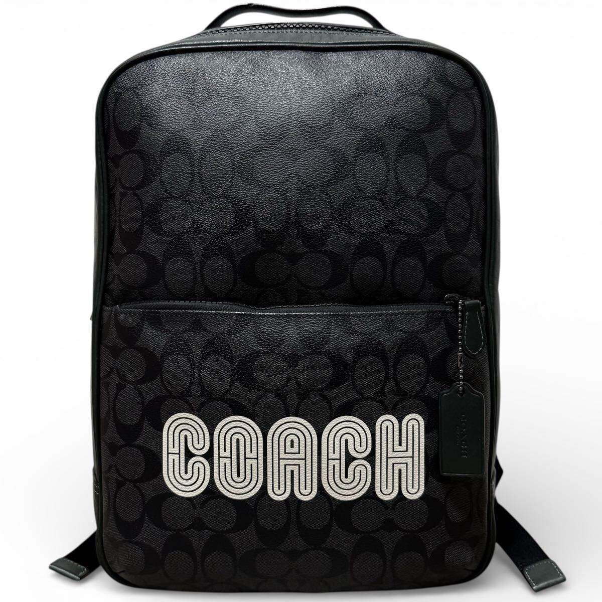 極美品○定価10万 COACH コーチ メンズ シグネチャー スクエア バック