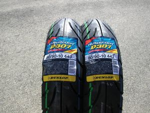 ★【AZ】ダンロップ D307 80/90-10 TL タイヤ2本セット アドレスV50 V50/G チョイノリ/SS