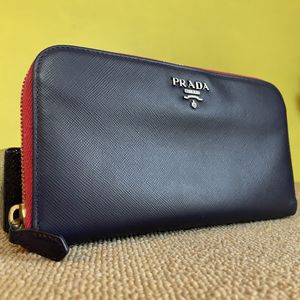 一円　 PRADA プラダ 長財布 サフィアーノレザー ロングウォレット ウォレット ラウンド