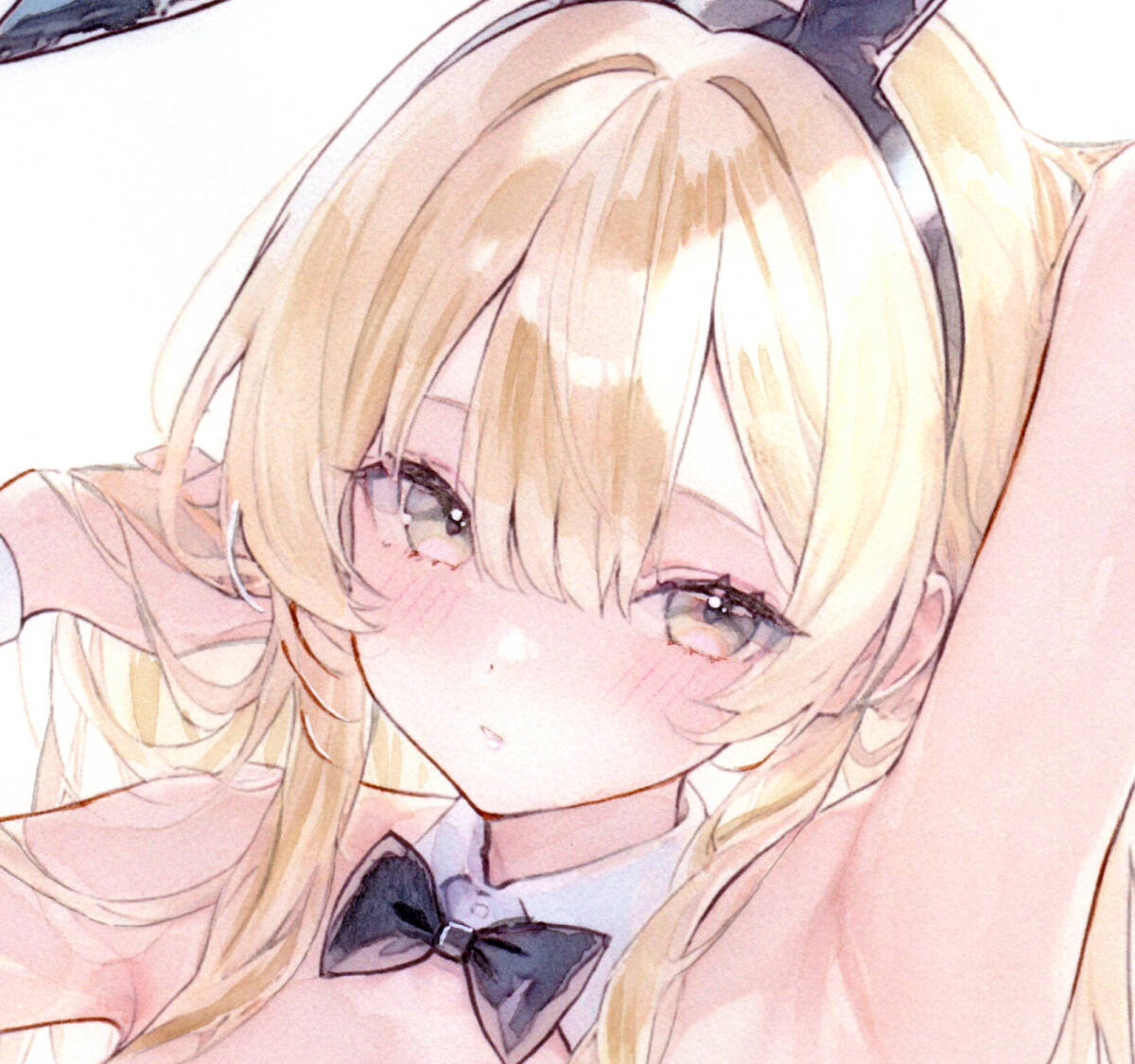 原画 水彩画 手描きイラストオリジナル 艶めくエナメルと金糸の髪