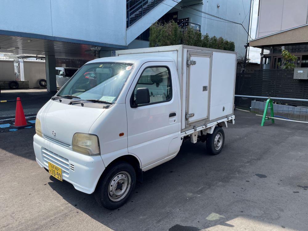 スズキ キャリィ キャリー 軽トラ エアコン 4WD 5 MT車 禁煙車 山形発 売り切り！スズキ キャリー 軽 トラック箱付 保冷車 MT5速