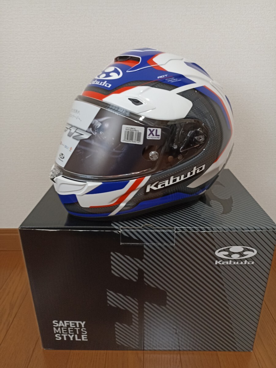 美中古 OGKカブト F17 ZESTAL 白青赤 LLサイズ フルフェイスヘルメット