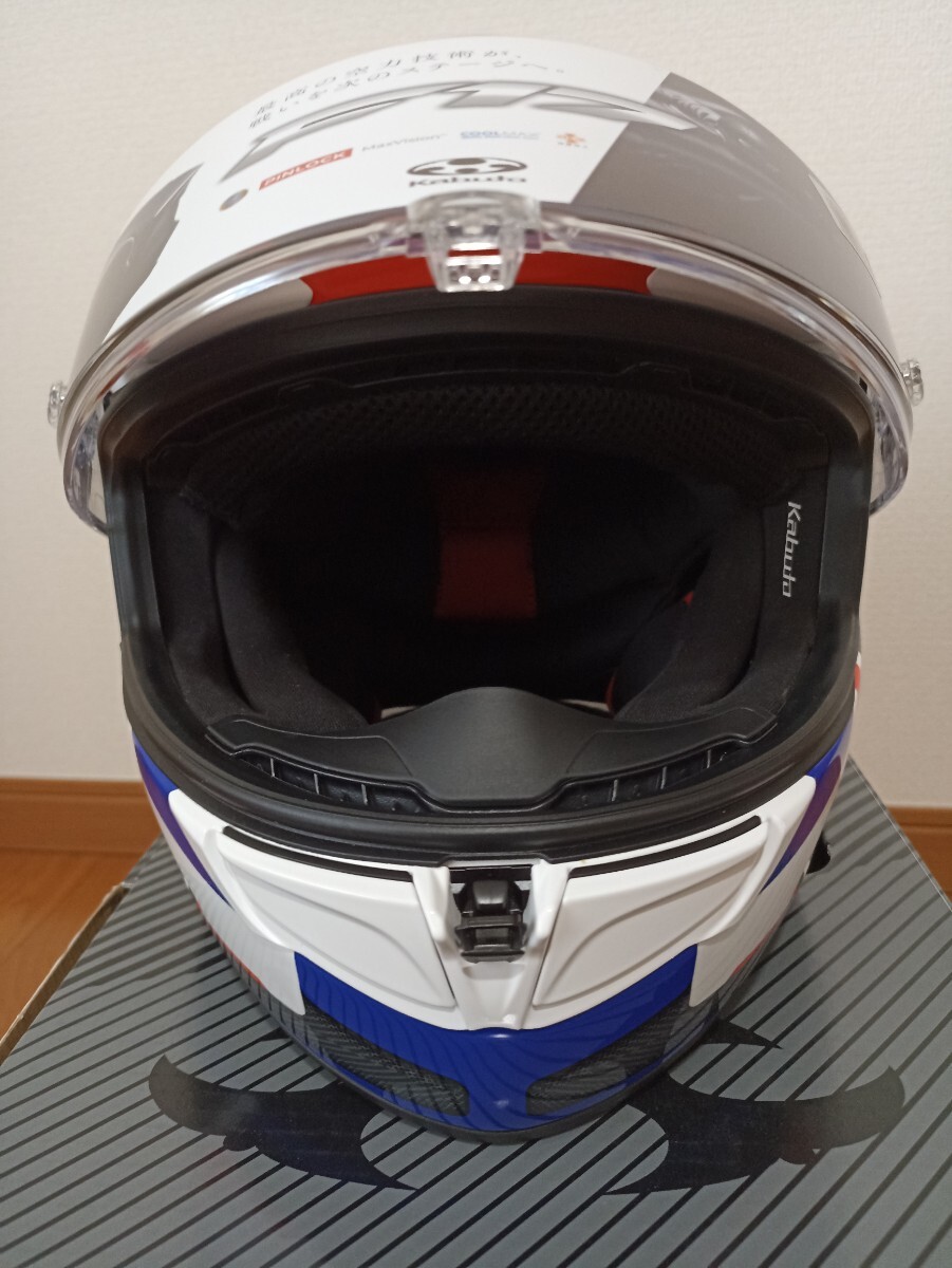 美中古 OGKカブト F17 ZESTAL 白青赤 LLサイズ フルフェイスヘルメット