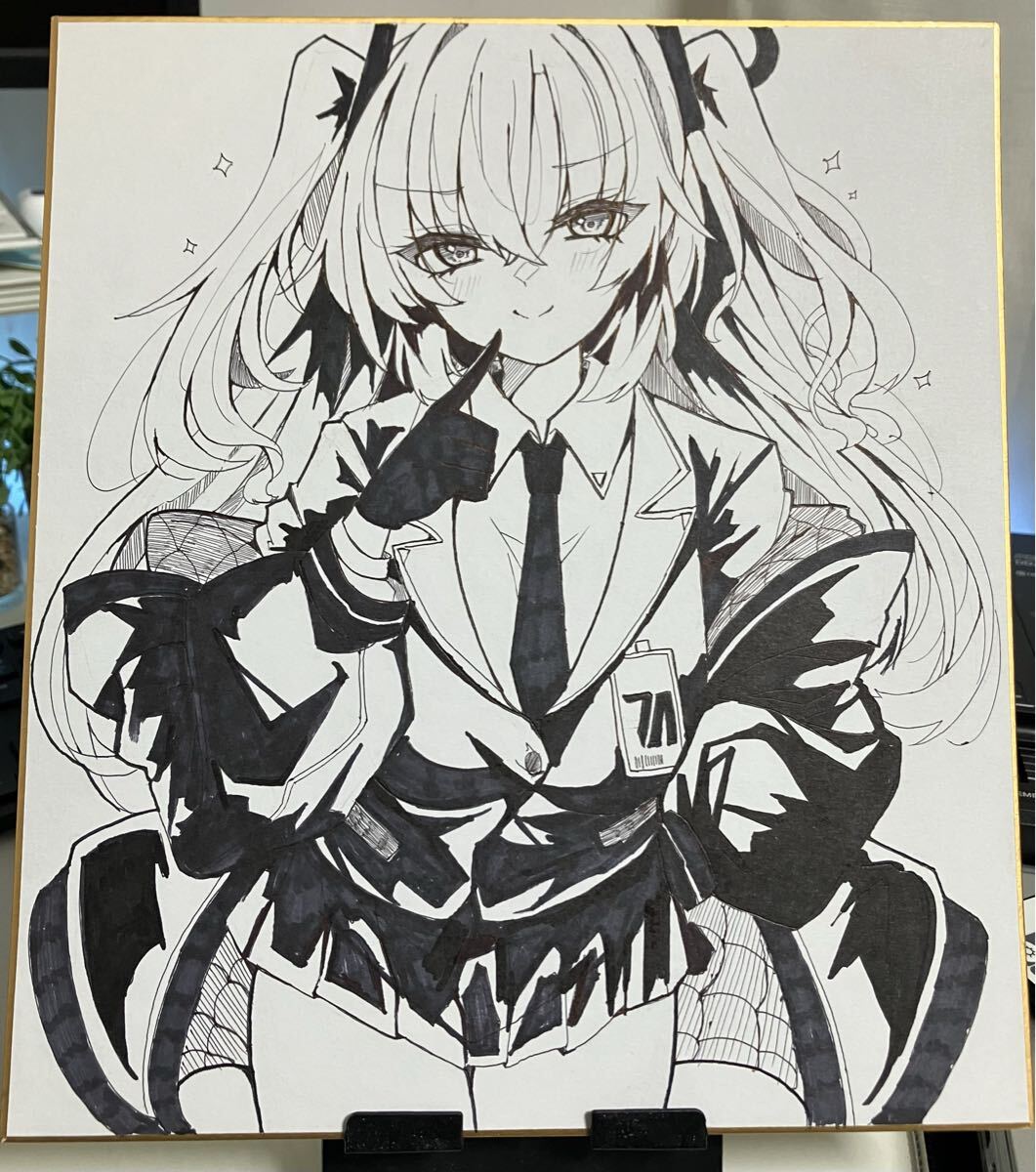 手描きイラスト 色紙 ブルーアーカイブ BlueArchive 早瀬ユウカ 同人
