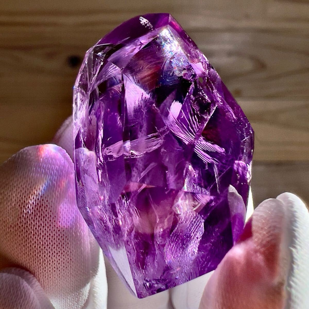 高品質】天使の指紋 アメジスト アメシスト レインボー 虹 紫水晶