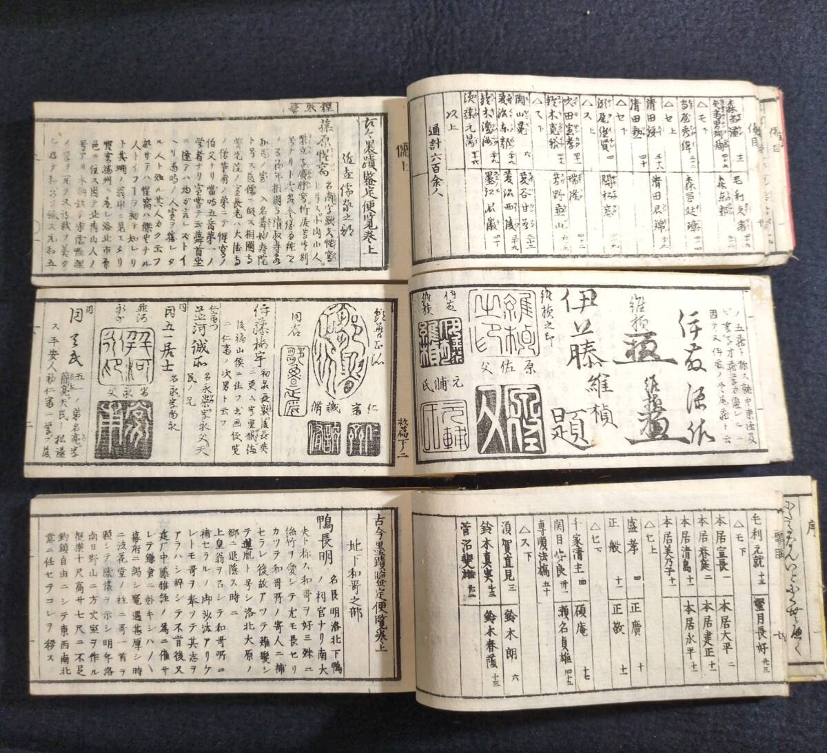 Y831 落款 印譜 花押◇古今書画 鑑定便覧◇全7巻7冊揃 絵入 絵本 江戸