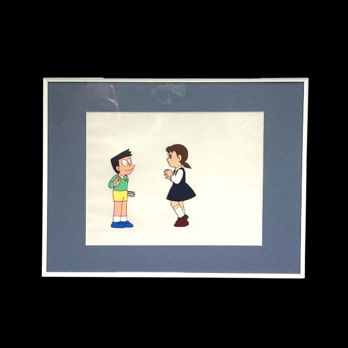 12-6845)ドラえもん セル画 しずかちゃん スネ夫 絵画 額装 真作【緑和