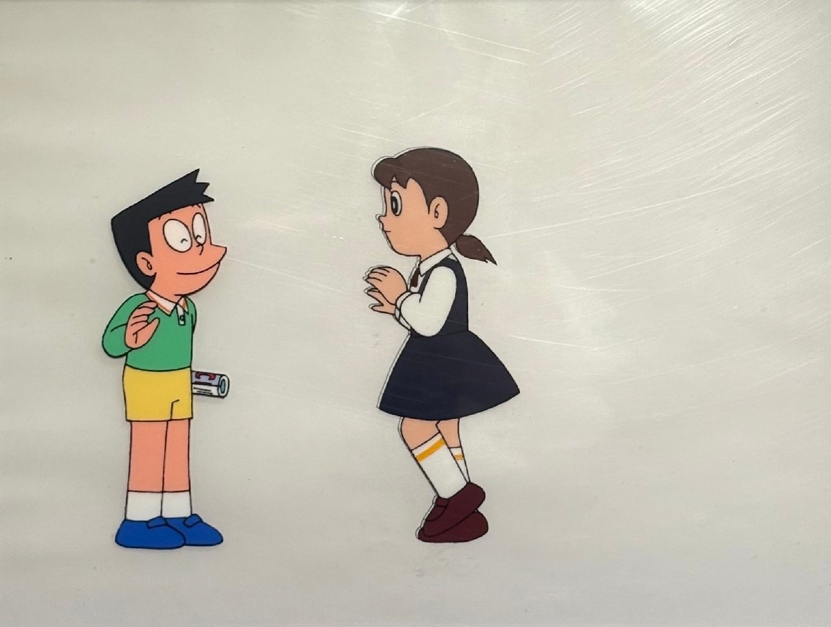 12-6845)ドラえもん セル画 しずかちゃん スネ夫 絵画 額装 真作【緑和