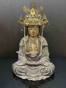 木彫 仏教美術 玉眼 阿弥陀如来 時代 - 樂 Yahoo!オークション 櫻 江戸