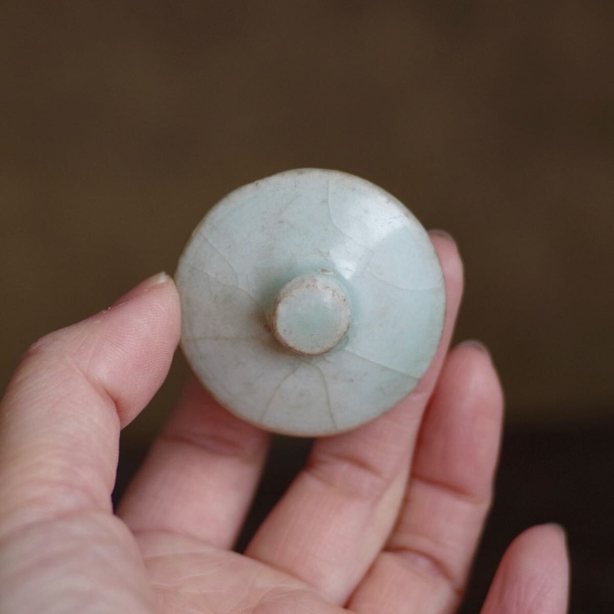 希少 箱付】影青蓋付小壷 影青 宋時代 香合 茶入 青白磁 中国美術 古民