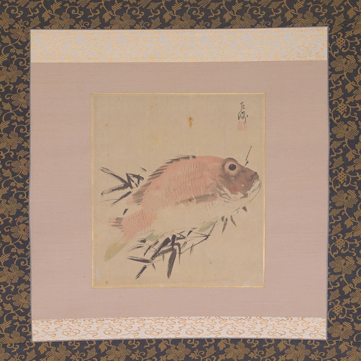 蔵壷◇『中村左洲 鯛図』 【模写】 1幅 古筆 古文書 古書 水墨画 日本