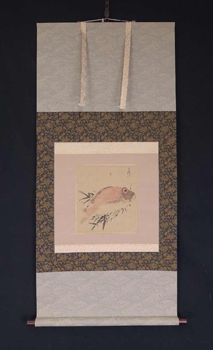 蔵壷◇『中村左洲 鯛図』 【模写】 1幅 古筆 古文書 古書 水墨画 日本