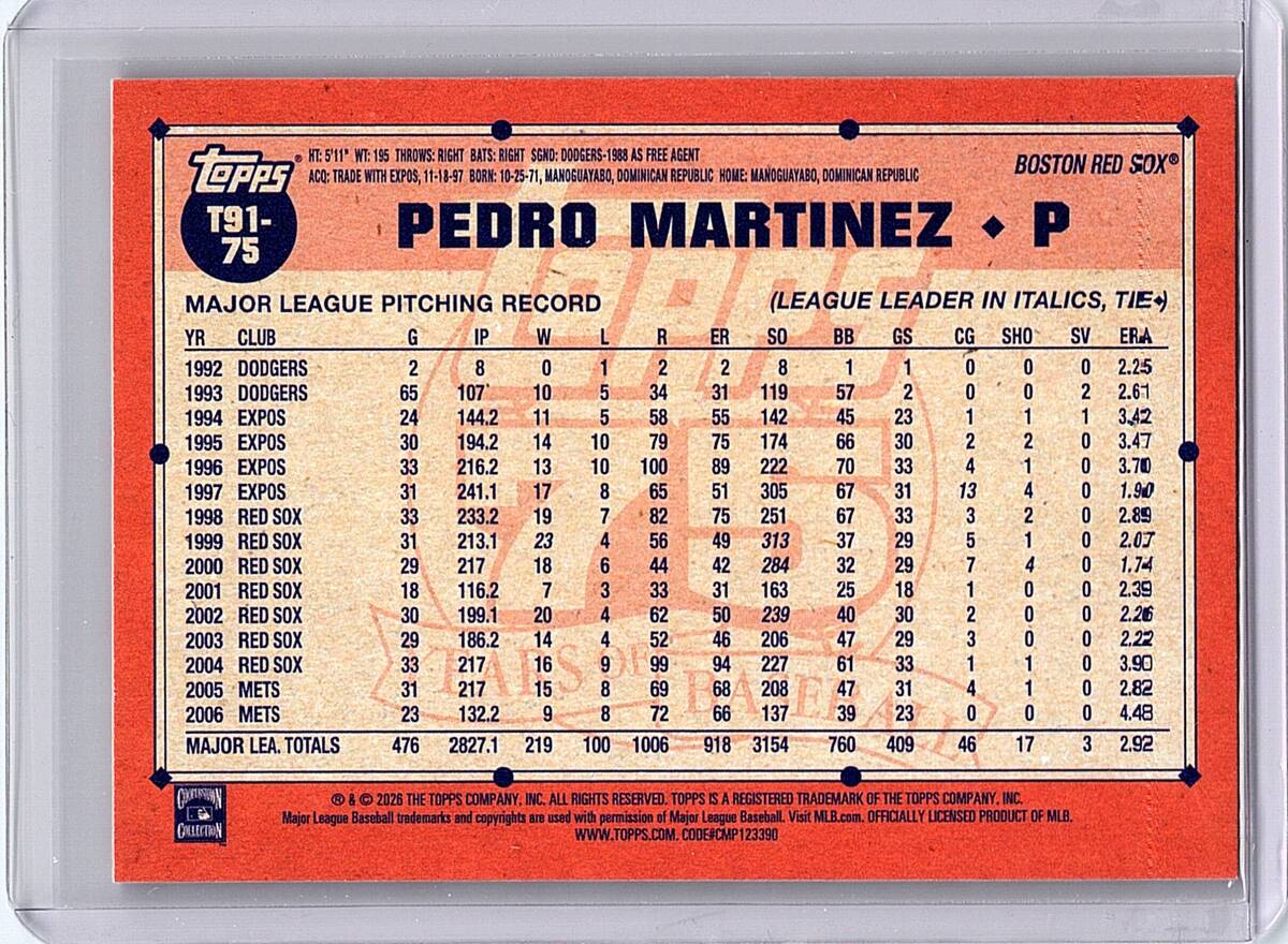 Pedro Martinez MLB 2026 Topps Series 1 Japan Edition Koi Parallel