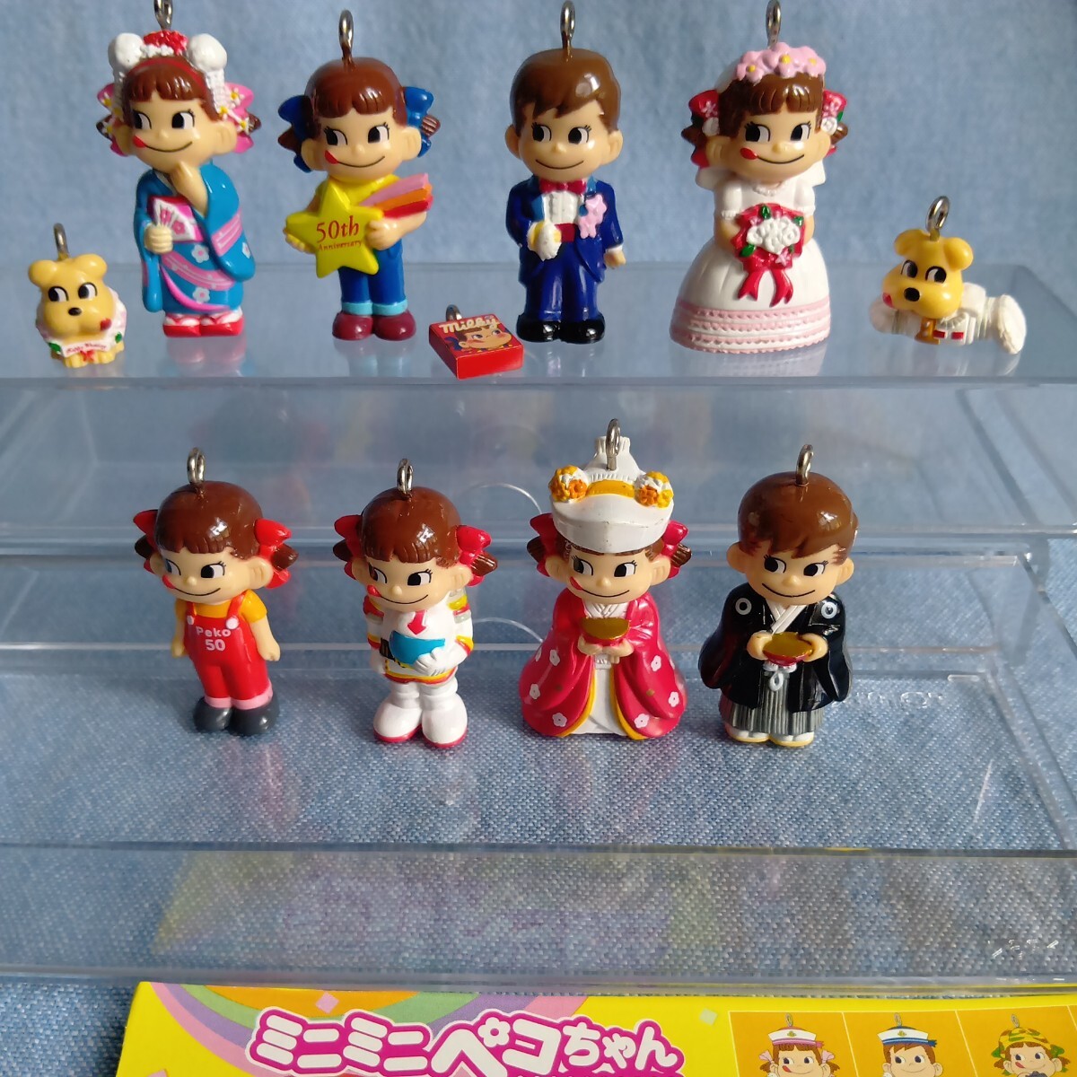 不二家 ミニミニペコちゃん ポコちゃん フィギュア キーホルダー 10個