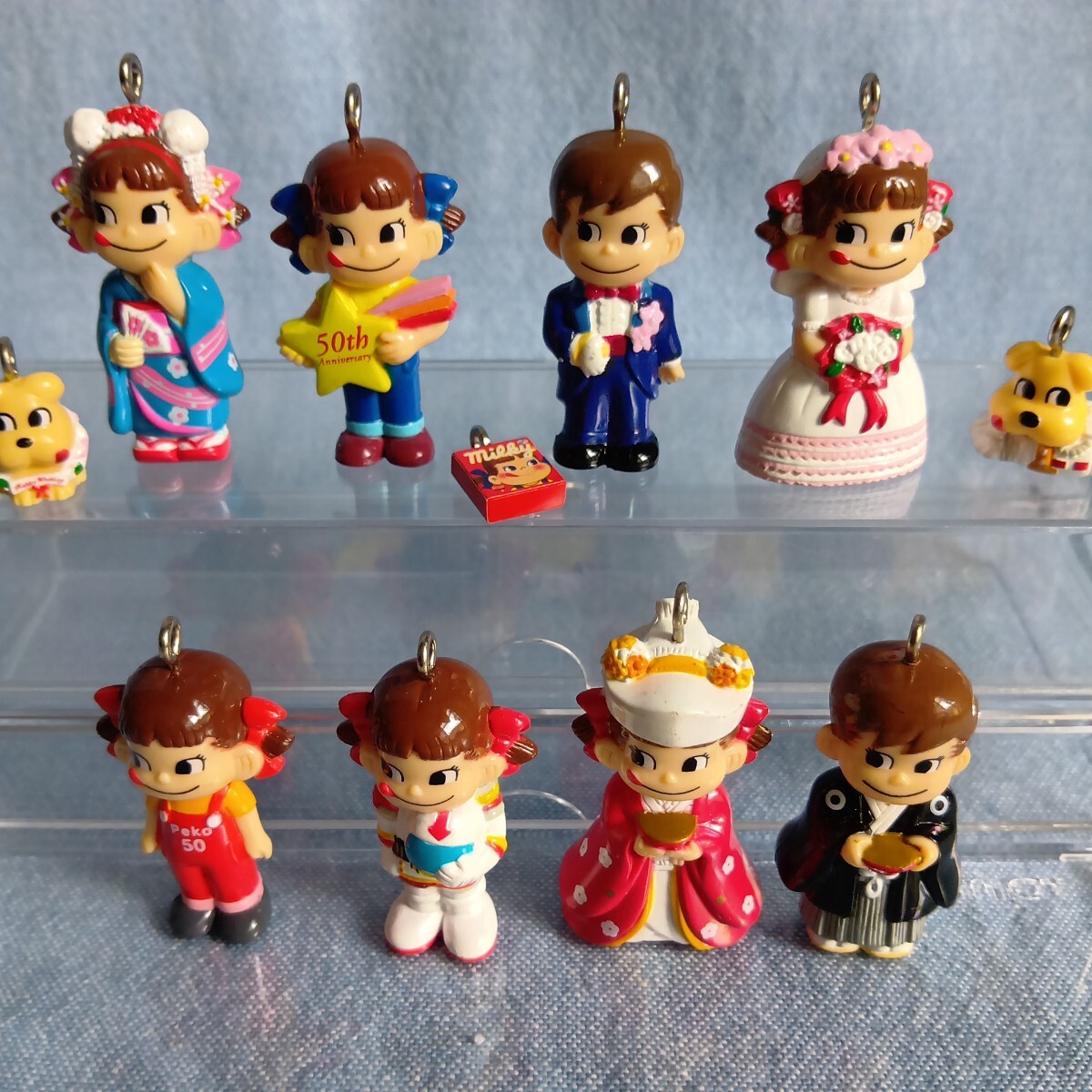 不二家 ミニミニペコちゃん ポコちゃん フィギュア キーホルダー 10個
